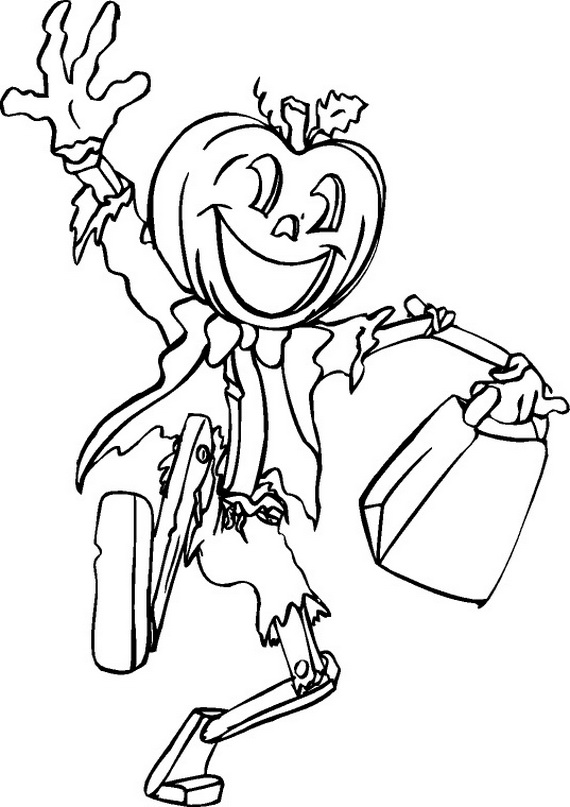 570x807 Fun Scary Halloween Coloring Pages Costumes 2012