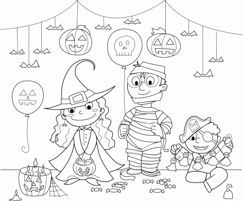 Halloween Coloring Pages For Kids New Kindergarten Halloween 500x413 Halloween Coloring Pages For Kids New Kindergarten Halloween