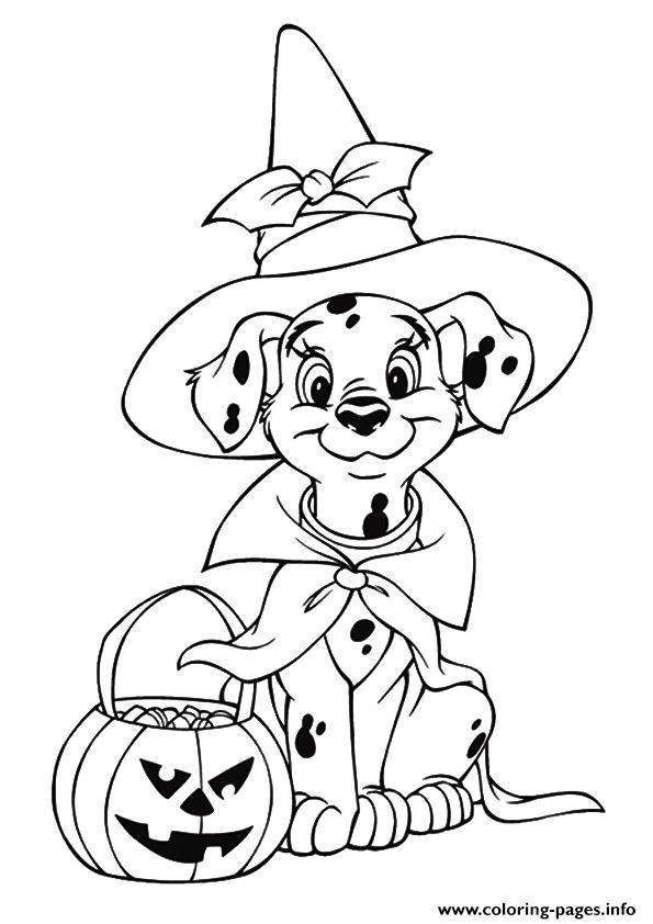 595x842 The Dalmatian Celebrating Halloween Disney Halloween Coloring