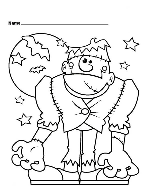 600x777 Frankenstein Coloring Pages Halloween Monster Frankenstein