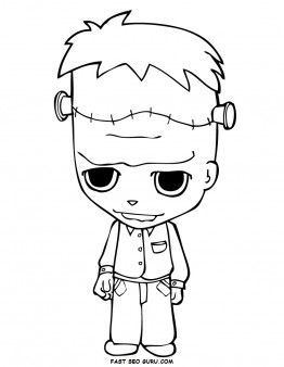 262x338 Printable Happy Halloween Kids Frankenstein Coloring In Sheet