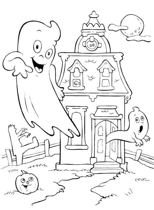 Halloween House Coloring Pages Coloring Page Of A House School 530x722 Halloween House Coloring Pages Coloring Page Of A House School