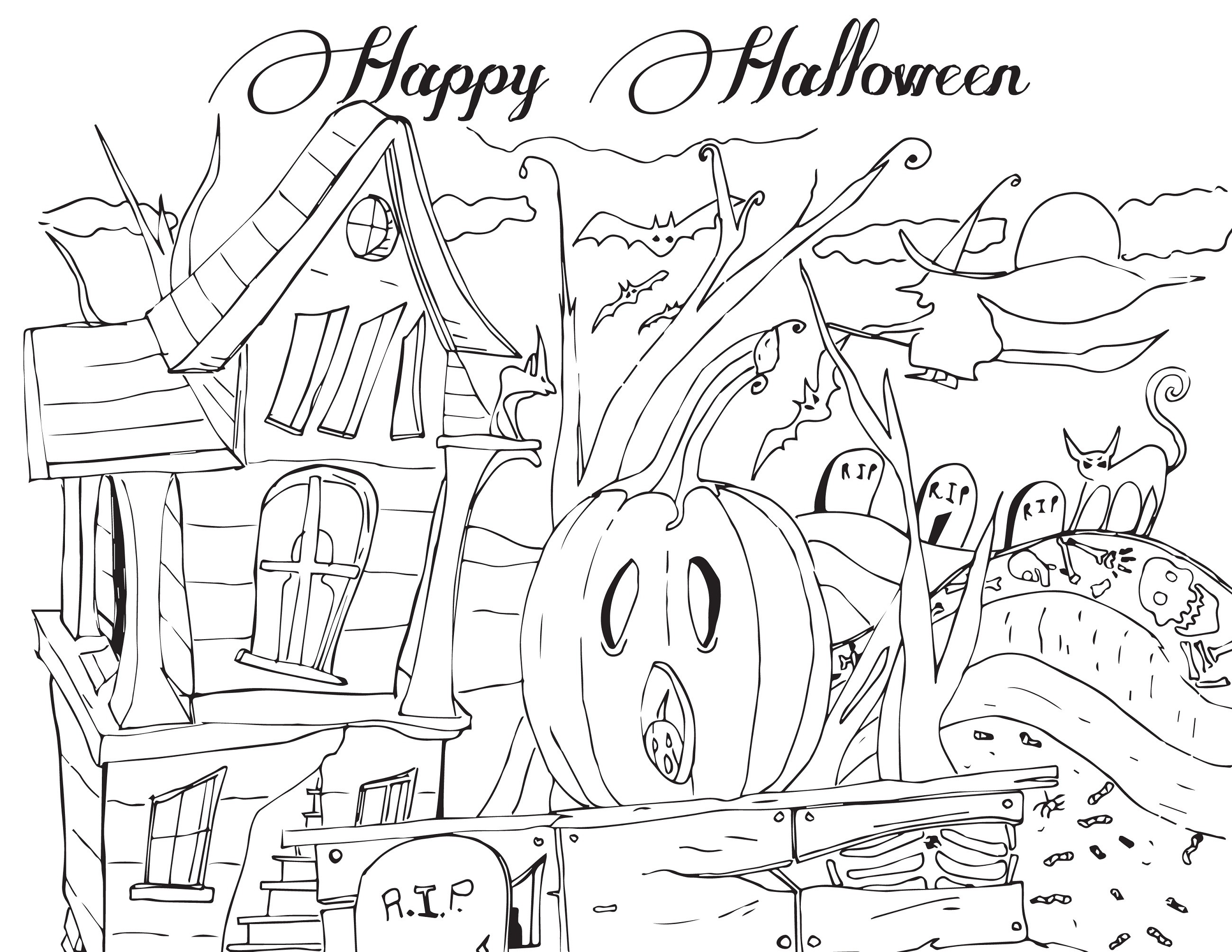 Happy Halloween House Coloring Page For Kids Beautiful Halloween 2600x2009 Happy Halloween House Coloring Page For Kids Beautiful Halloween