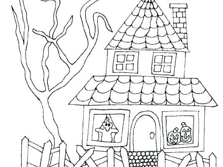 Haunted House Coloring Pages Haunted House Coloring Page Monster 440x330 Haunted House Coloring Pages Haunted House Coloring Page Monster