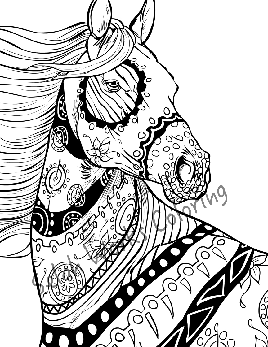 864x1121 Chic Idea Horse Coloring Pages For Adults Detailed Designed Page