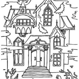 Halloween House Coloring Pages