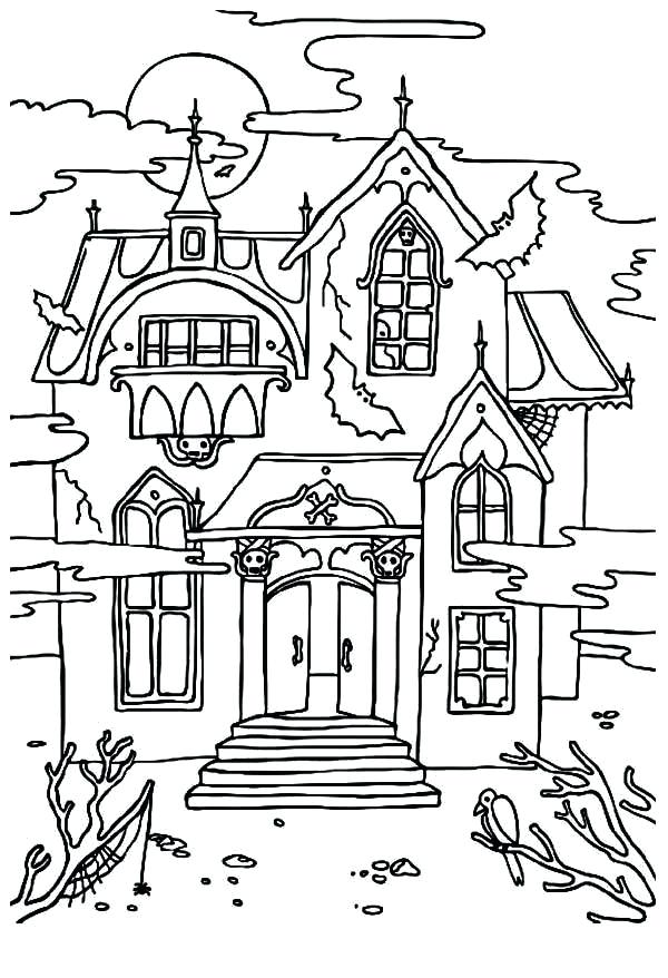 600x878 Haunted Mansion Coloring Pages Haunted House Coloring Pages