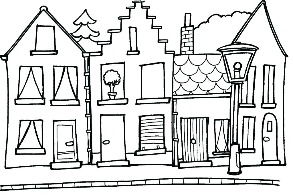 1024x680 Coloring Pages Of Houses House Coloring Pages Haunted House