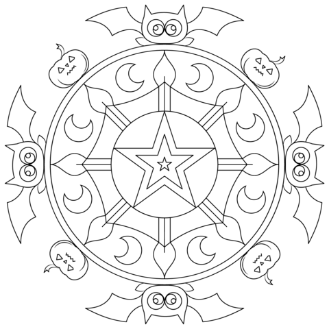 Halloween Mandala Coloring Pages Halloween Mandala Coloring Page 480x480 Halloween Mandala Coloring Pages Halloween Mandala Coloring Page