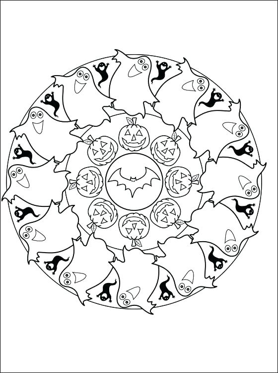 Halloween Mandala Coloring Pages 560x750 Halloween Mandala Coloring Pages