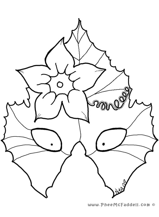 660x900 Leaf Coloring Pages Pumokin Leaf Mask Coloring Page Color Book