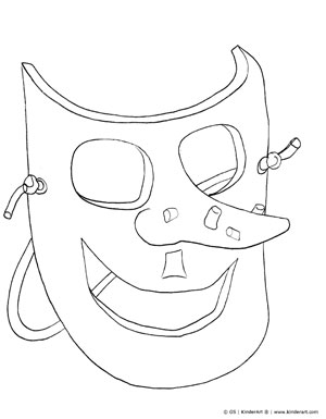 300x385 Witch Mask Coloring Page Kinderart