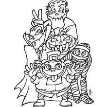 Spooky Monsters Coloring Pages 220x220 Spooky Monsters Coloring Pages