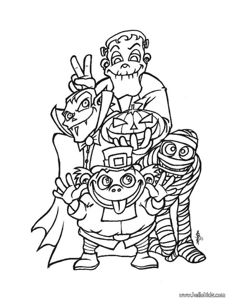 Cute Halloween Monsters Coloring Pages 820x1060 Cute Halloween Monsters Coloring Pages