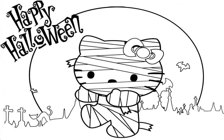 Hello Kitty Mummy Coloring Pages Printable For Halloween 871x545 Hello Kitty Mummy Coloring Pages Printable For Halloween