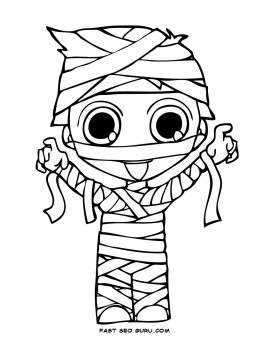 Print Out Halloween Kids Mummy Coloring Page 262x338 Print Out Halloween Kids Mummy Coloring Page