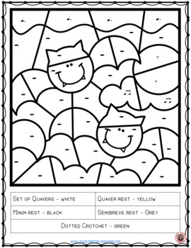 270x350 Halloween Music Colouring Sheets 26 Colour By Music Pages Tpt