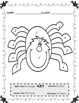 267x350 Music Coloring Sheets (Color By Note Halloween) Music Class