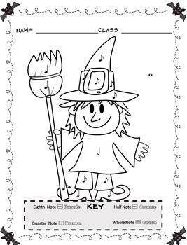 267x350 Music Coloring Sheets (Color By Note Halloween) Note, Elementary