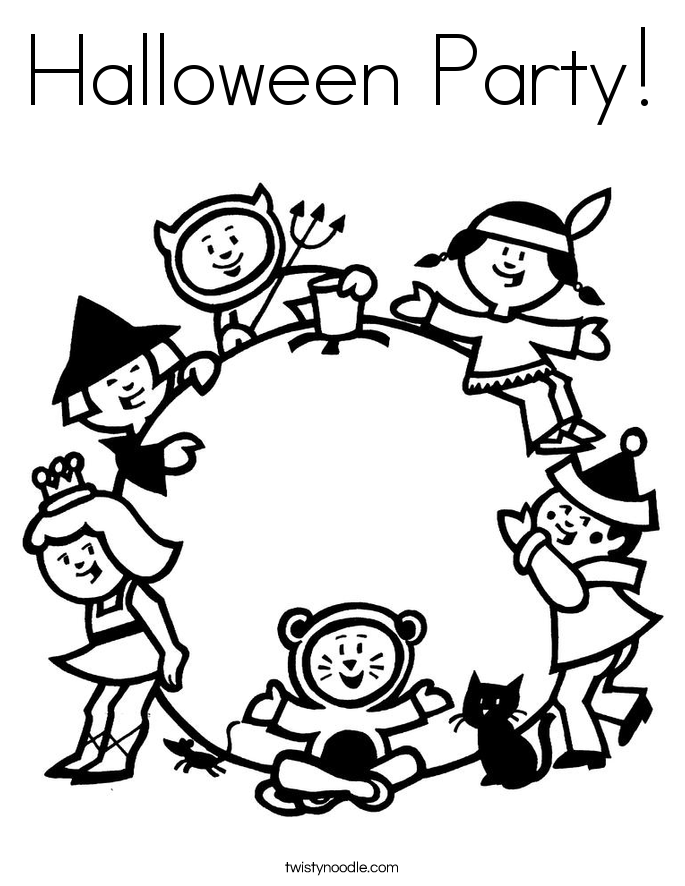 Halloween Party Coloring Pages 685x886 Halloween Party Coloring Pages