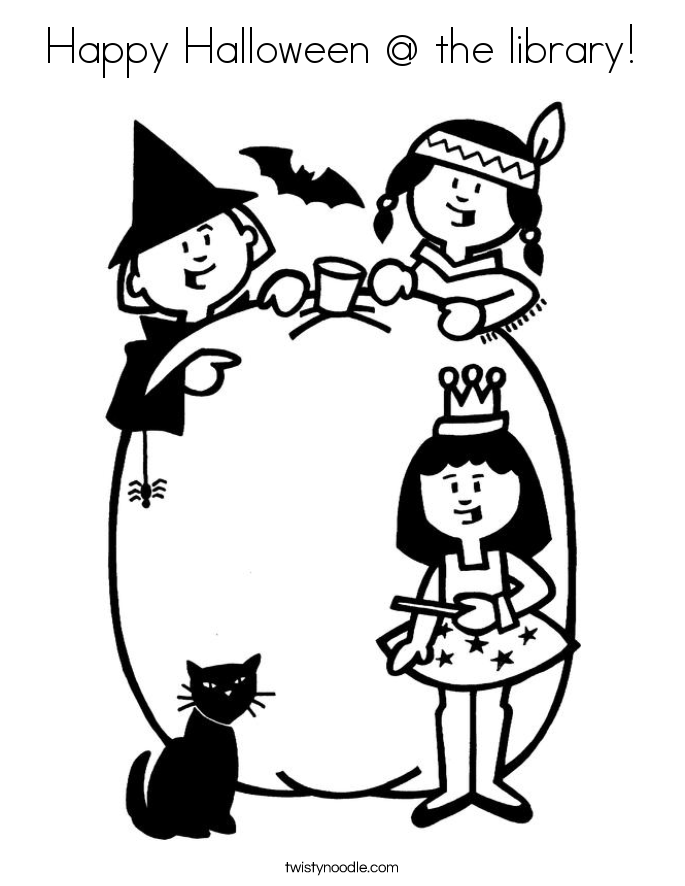 Happy Halloween @ The Library Coloring Page 685x886 Happy Halloween @ The Library Coloring Page