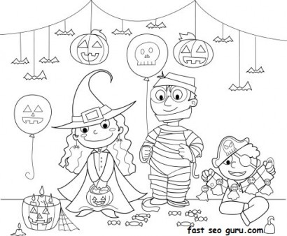 Kids Halloween Costume Party Ideas Coloring Page 410x338 Kids Halloween Costume Party Ideas Coloring Page