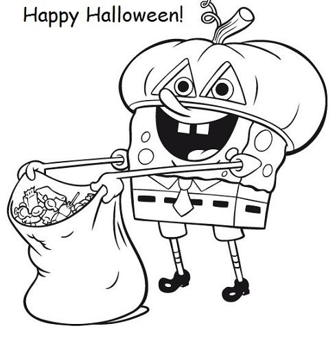 Spongebob Halloween Coloring Pages 488x492 Spongebob Halloween Coloring Pages