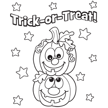 345x345 Happy Halloween Pumpkin Coloring Pages