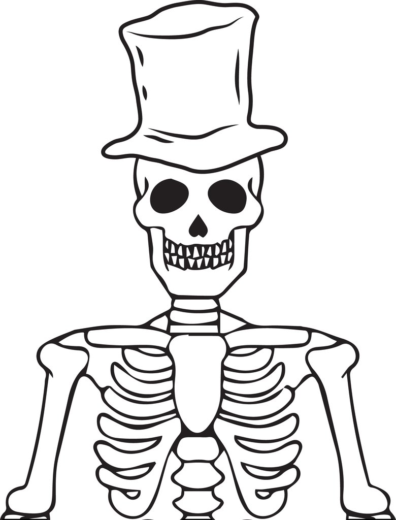 780x1024 Free Printable Halloween Skeleton Coloring Page For Kids