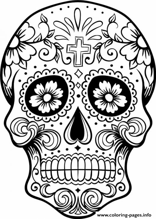 519x730 Skull Coloring Pages For Adults