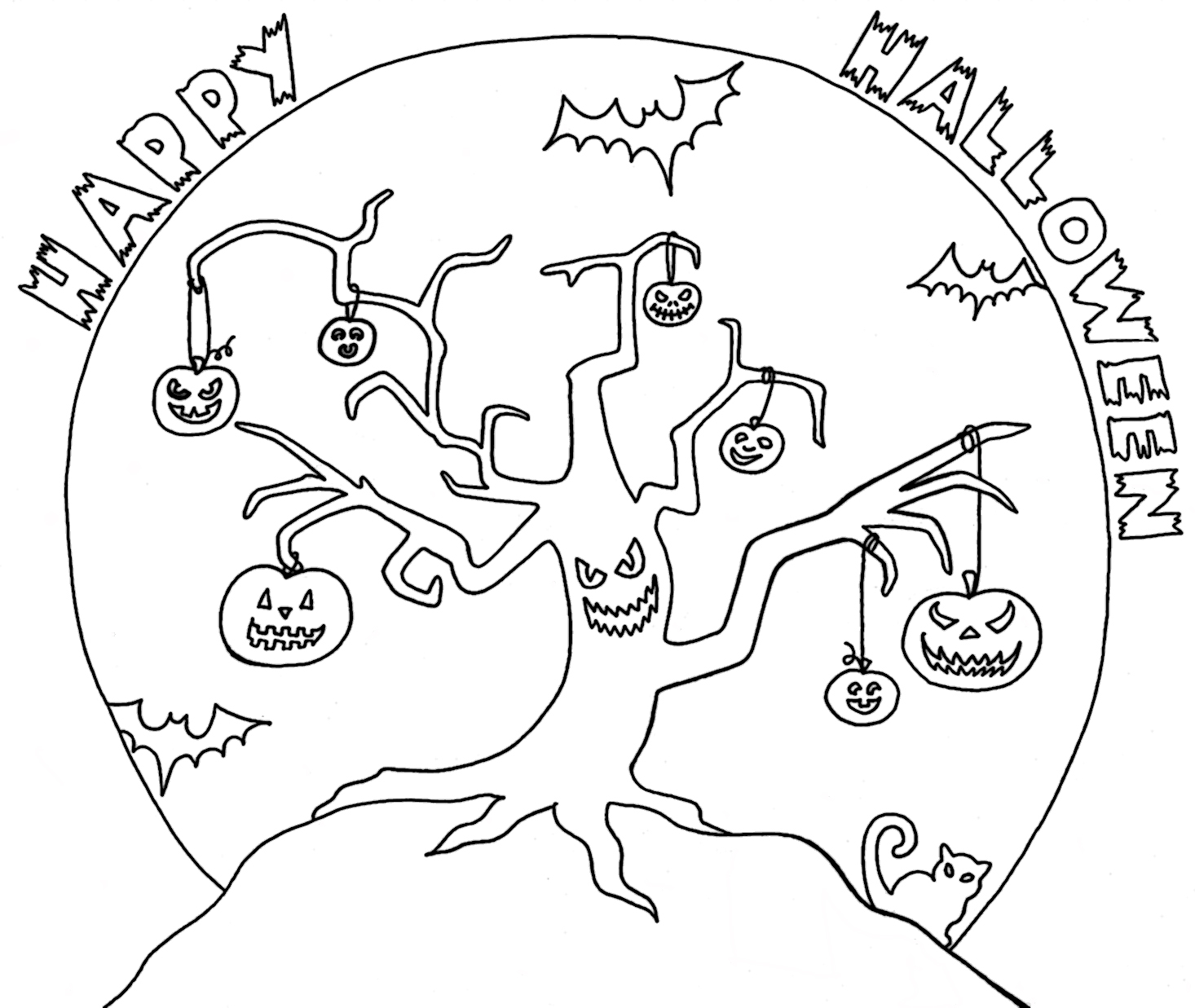 Halloween Tree Coloring Pages ~ Best Ideas For Printable 1466x1237 Halloween Tree Coloring Pages ~ Best Ideas For Printable