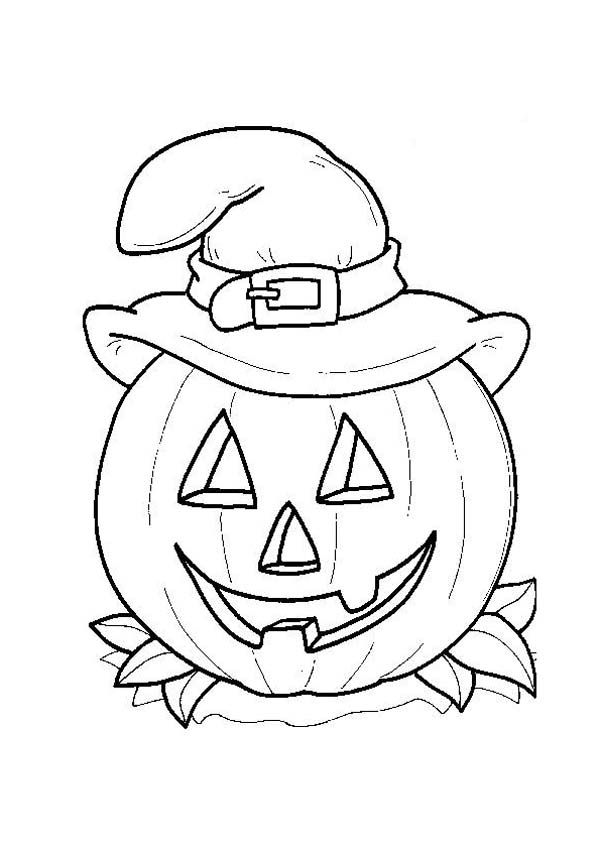 Halloween Day, Smiling Jack O' Lantern With Witch Hat On Halloween 600x849 Halloween Day, Smiling Jack O' Lantern With Witch Hat On Halloween