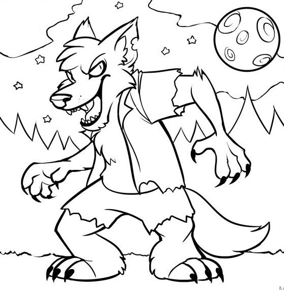 Halloween Wolf Coloring Pages at GetColorings.com | Free printable ...