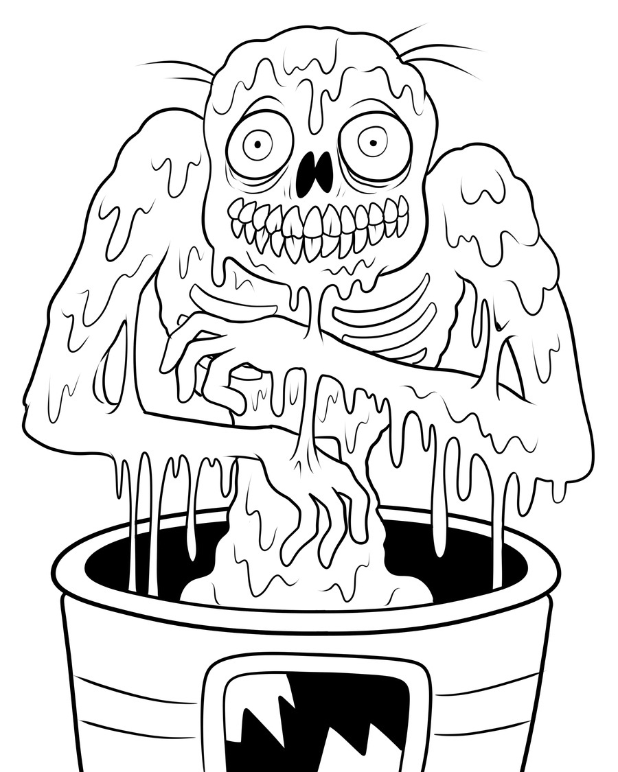 900x1125 Scary Halloween Zombie Coloring Pages