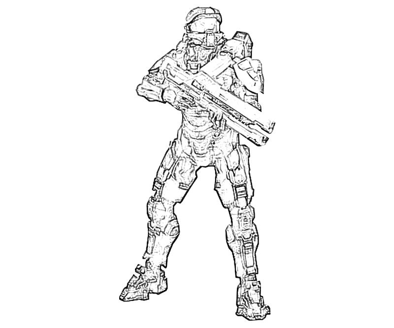 Halo 4 John 117 Gun How Coloring 800x667 Halo 4 John 117 Gun How Coloring