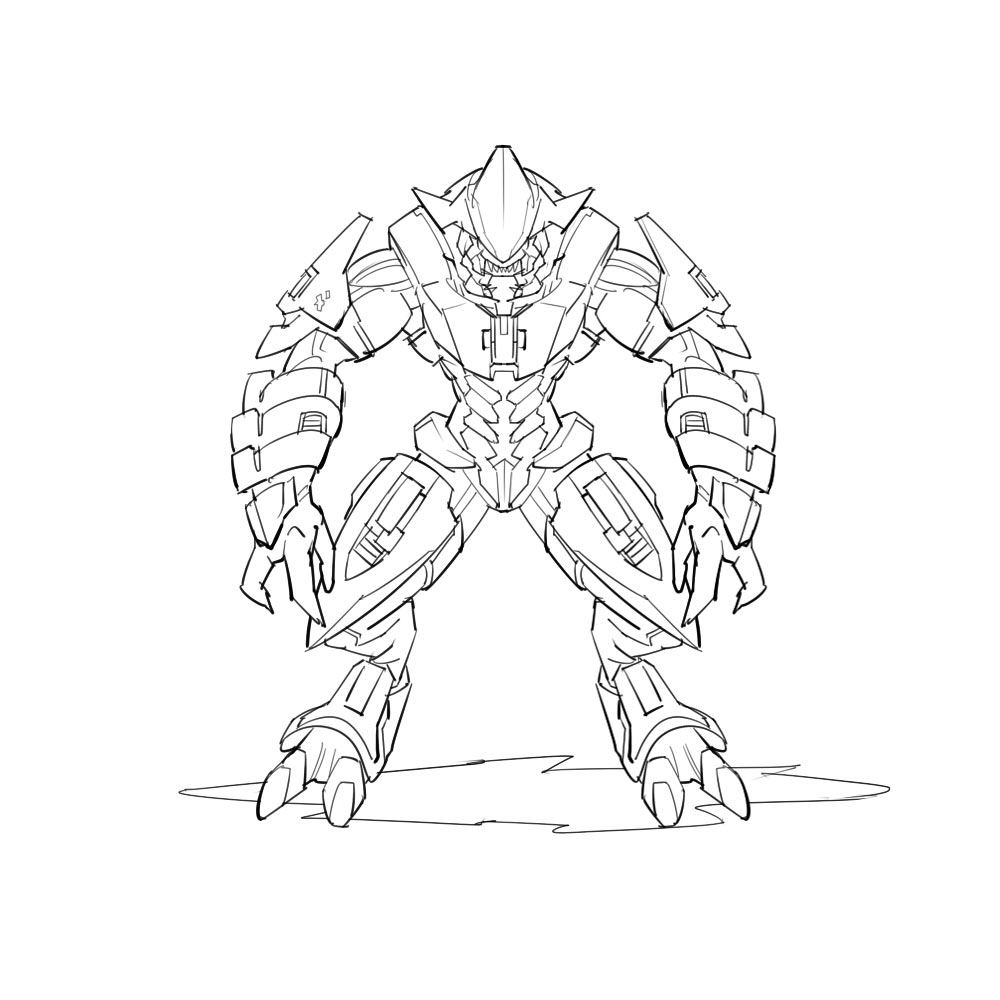 1000x1000 Halo Elite Coloring Pages