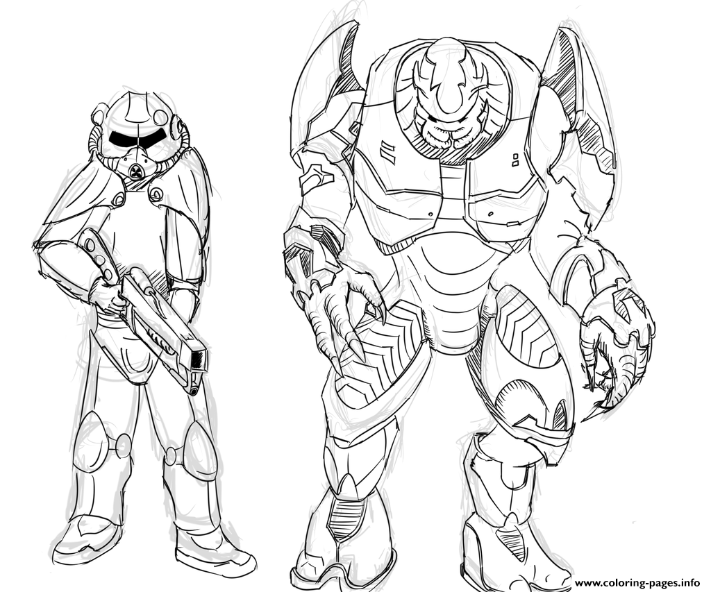 1024x853 Of Steel And Elites From Halo By Zonalar Coloring Pages