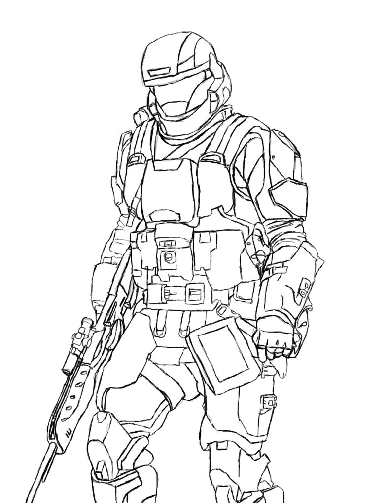 Printable Master Chief Halo Coloring Pages