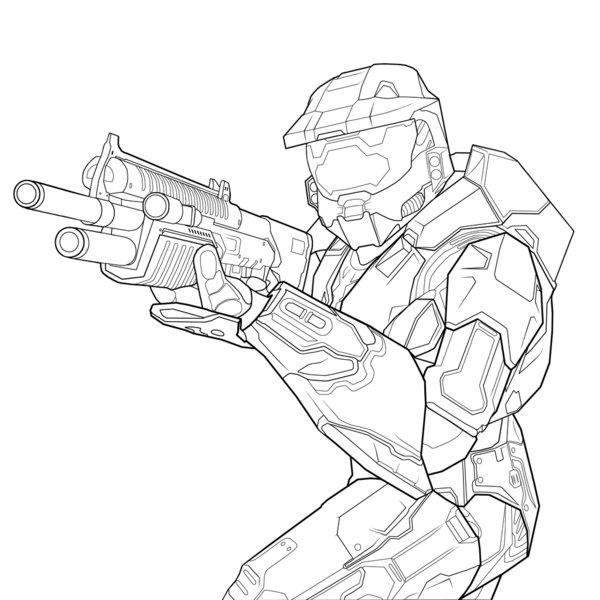 600x600 Halo Coloring Pages
