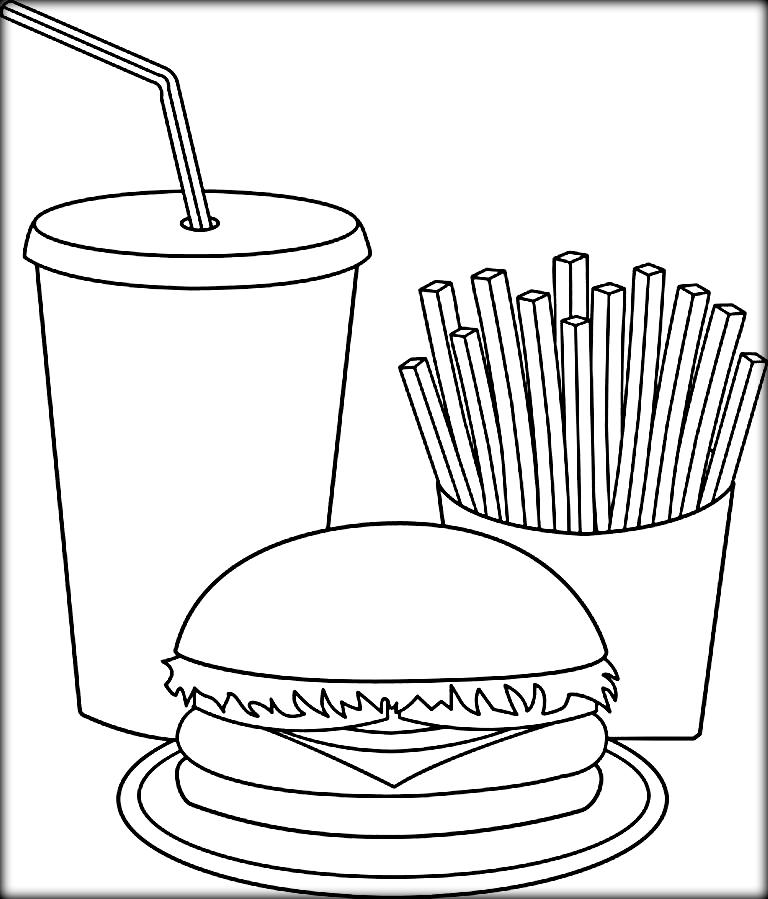 768x899 Free Coloring Pages For Kids And Adults Printable Fast Food