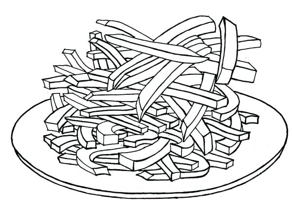 600x432 French Fries Coloring Page Delicious French Fries Coloring Page