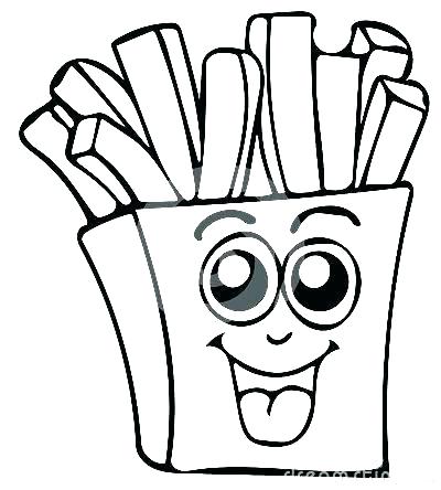 400x444 French Fries Coloring Page French Fries Coloring Pages Free Page