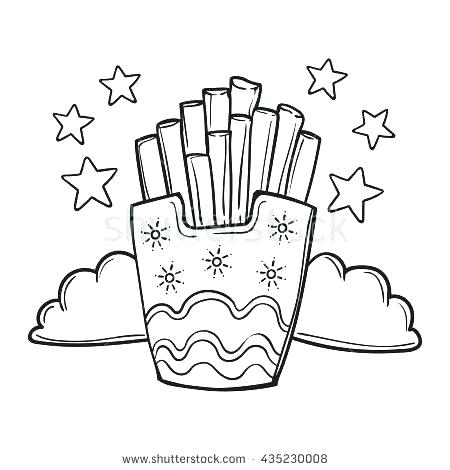 450x470 French Fries Coloring Pages Free Page Book Illustration Osakawan