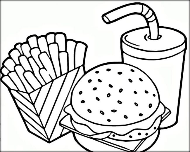 650x521 Hamburger And Fries Coloring Pages 5 Nice Coloring Pages For Kids