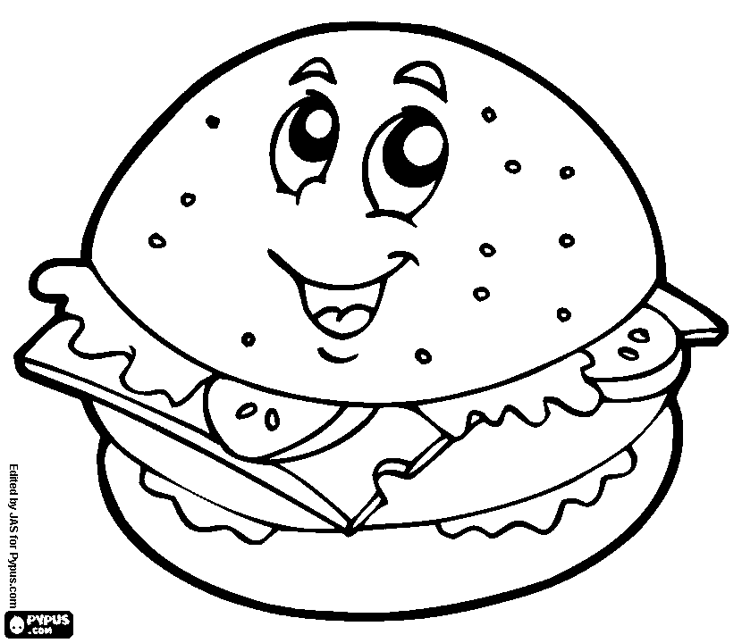 830x720 Free Printable Hamburger Coloring Page