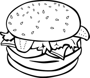 300x260 Hamburger Fries Coloring, Plain Hamburger Coloring Page Mcdonalds