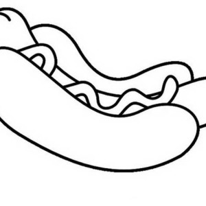 300x300 Hot Dog And Hamburger Coloring Page