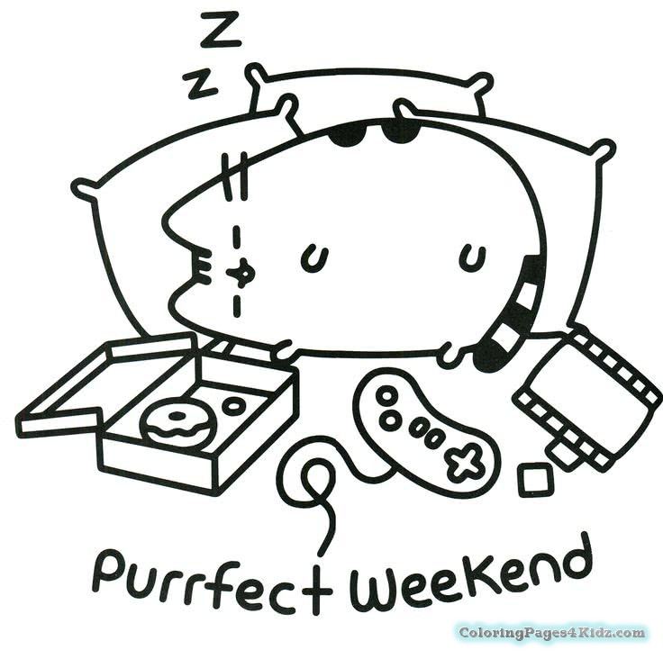 736x732 Pusheen Cat On A Hamburger Coloring Pages Coloring Pages For Kids