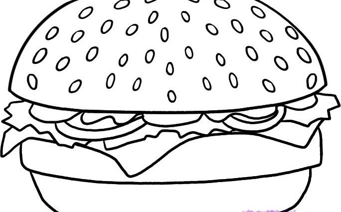 684x425 Burger Coloring Page Hamburger Coloring Pages Getcoloringpages