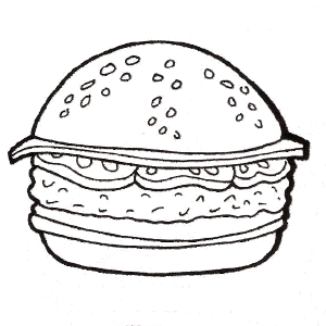 300x300 Burger Coloring Pages